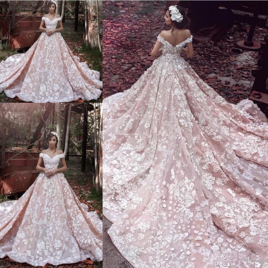 Discount 2019  Elie  Saab  Bohemian Wedding  Dresses  3D Floral 