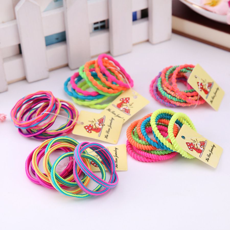 Multicolor Tiny Baby Girls Hair Ties No Crease Hair Bands Bulk