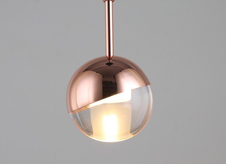 Nordic Loft Rose Gold Crystal Ball Pendant Light Personality Designer Aisle Bar Living Room Bedside Suspension Fixtures Llfa