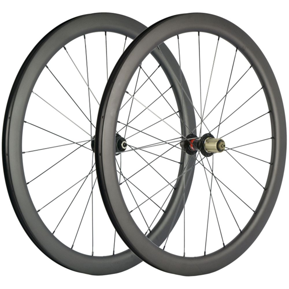 700C Disc Brake Carbon Wheelset Clincher 45mm Depth 25mm Width Carbon