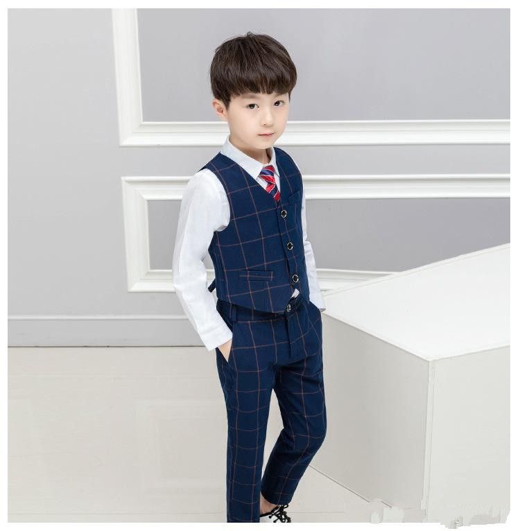 Kids Boys Formal Tuxedo Dress Vest Wedding Waistcoat Gentleman Suit Formal Party