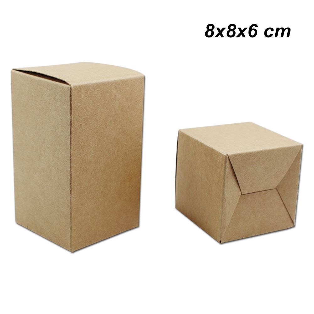 8x8x6 Cm Kraft Paper Folding Gifts Party Favors Storage Packaging Box