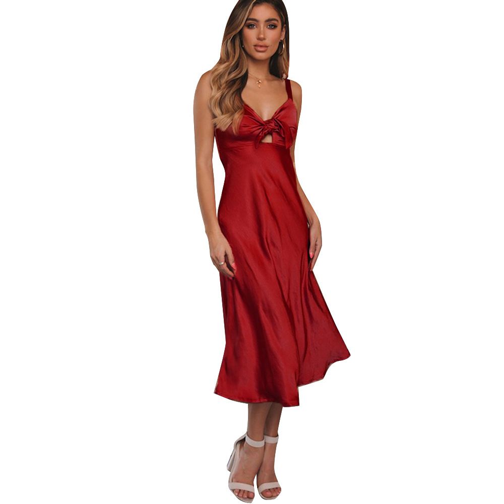 Red Sexy Bandage Midi Dress