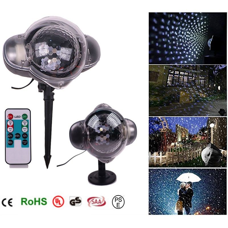 2019 Mini Laser Snowflake Projector Light Outdoor 2019 Mini Laser Snowflake Projector Light Outdoor Waterproof Moving Snow Led Disco Lights Decorations For Home Car From