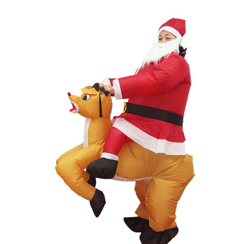 Christmas Adult Inflatable Fancy Dress Costume Unisex Funny Santa Claus Suit UK