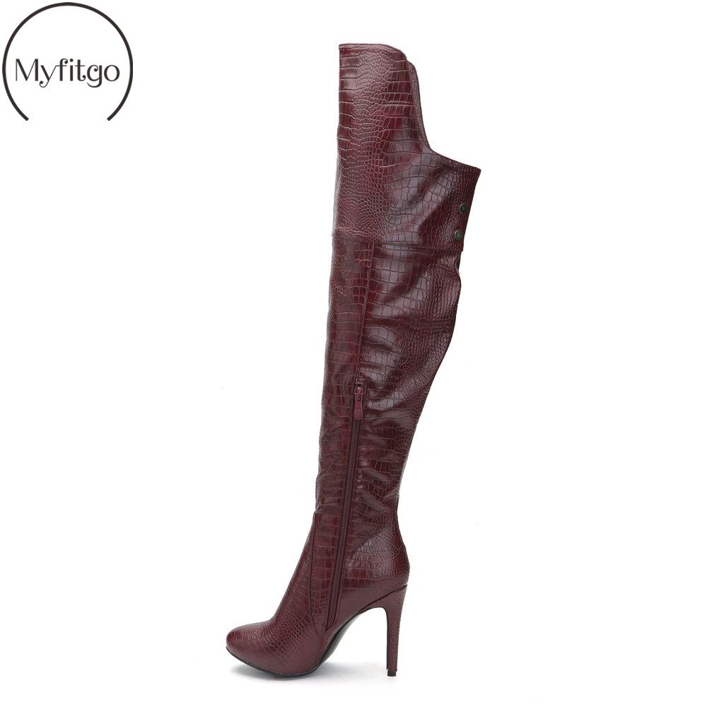 Winter Wide Calf Women S Over The Knee High Boots Thin Heels Pointed Toe Zipper Long Solid Custom Shoes Large Size Us5 15
