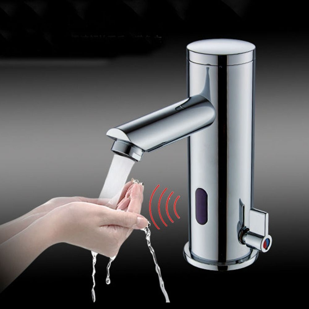 Deck Mounted Bathroom Sensor Sink Faucet Cold Hot Hand Touchless Tap Automatic Inflated Sensor Faucet Crane Els88