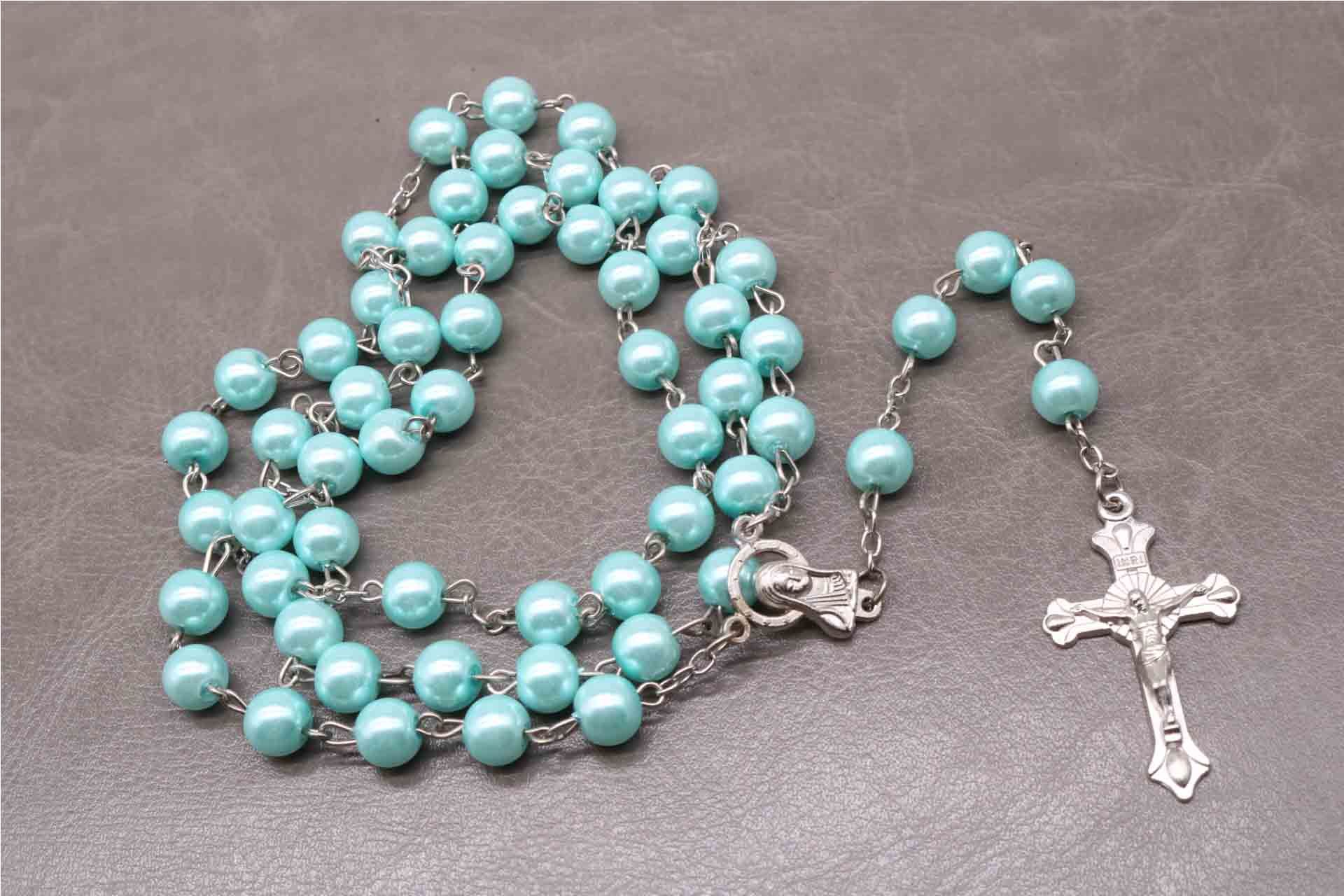 Crystal Rosary Glass Beads 8mm Rosary Necklace, Beautiful Bead Chain