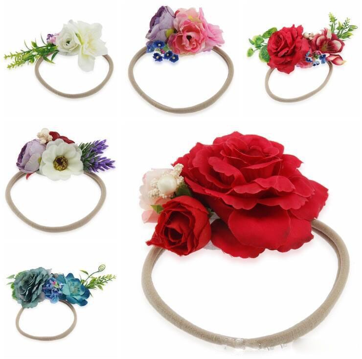 Bohemia Headbands Artificial Flowers Nylon Headband Baby Girl Hair