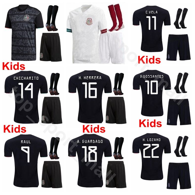 2020 Youth Mexico Jersey Socks Set 2020 Kids Soccer RAUL JIMENEZ LOZANO
