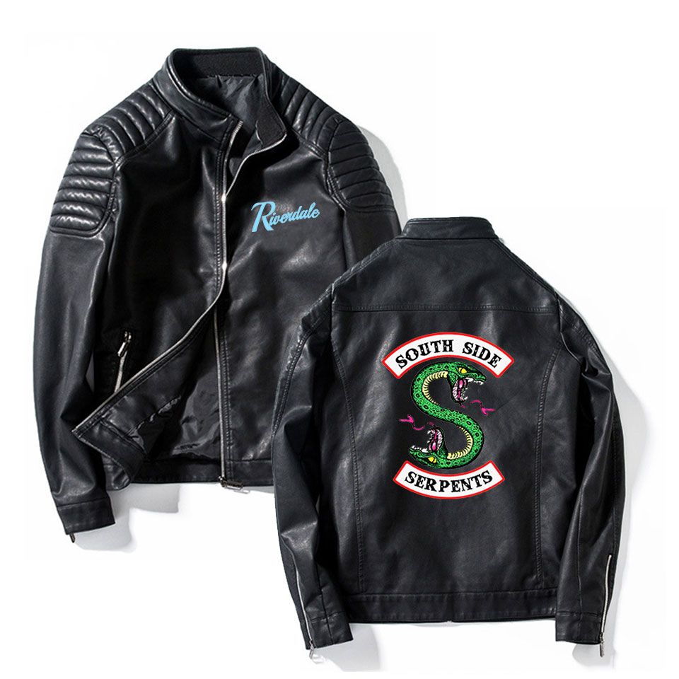 Leisure Hip Hop Southside Riverdale Stand Collar Leather Jackets Serpents Men Fashion Streetwear Brand South