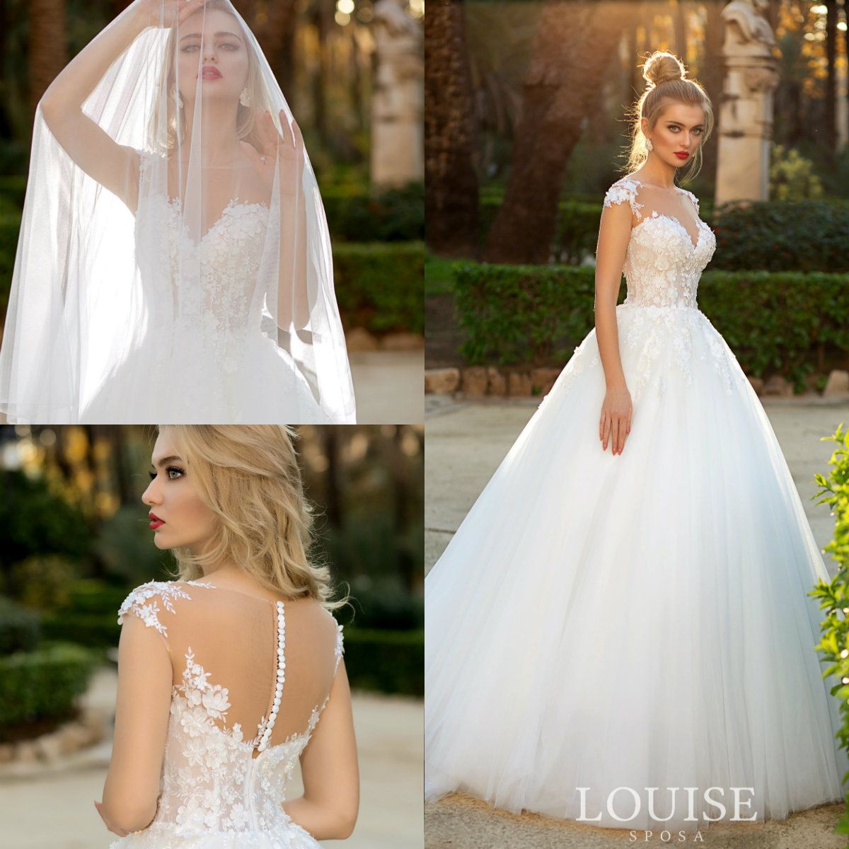 Discount Modest Dubai Arabic Wedding Dresses Sheer Neck ...