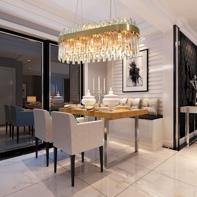Luxury Gold Chandelier Lighting Dining Room Suspension Crystal Lamp Kitchen Island Led Cristal Res Ac110 240v Light 1 Order