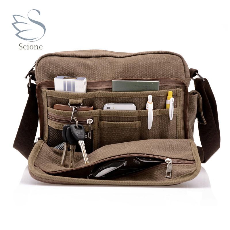 Image result for Scione Canvas Multifunction Messenger Shoulder Bag