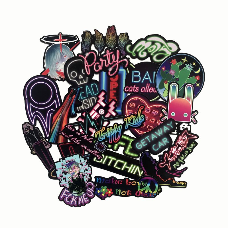 2019 Neon Light Sticker Anime Icon Animal Cute Decals Stickers Gifts