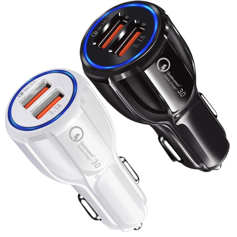 QC 3.0 Dual Usb Port Car Charger High Speed Quick Charging Car Chargers