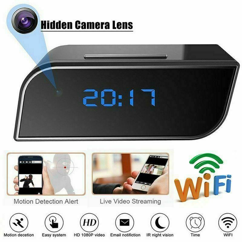 2020 WIFI Digital Alarm Clocks With HD 1080P Wifi Camera Motion