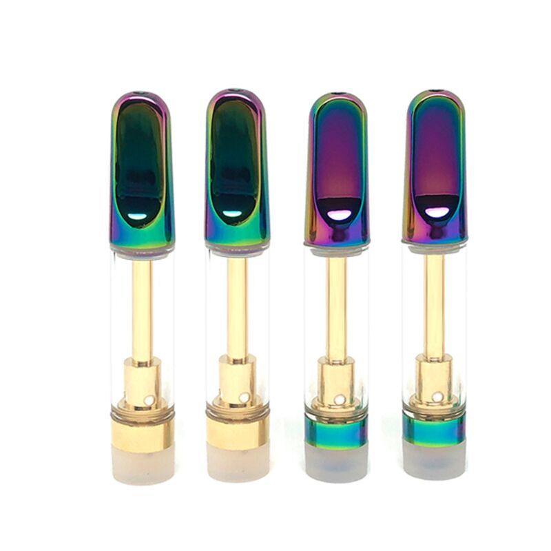 Rainbow Drip Tip Gold Vape Pen Cartridges Ceramic Coil Glass Thick Oil