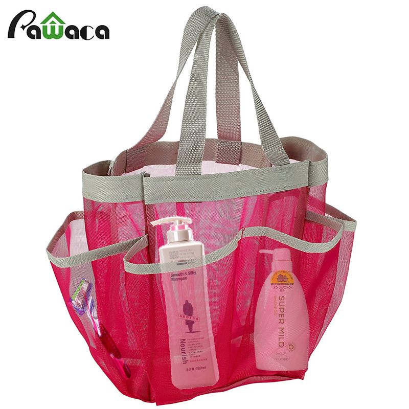 2019 Portable Quick Dry Shower Caddy Tote Bag Hanging Toiletry Mesh 2019 Portable Quick Dry Shower Caddy Tote Bag Hanging Toiletry Mesh With 7 Pocket Bathrooms Organizer For Dorm Gym Camp Travel From Sophine12