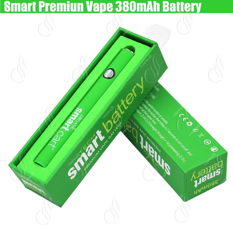 Smart Cart Tech Organic Premium Vape Battery 380mAh Preheat VV Variable