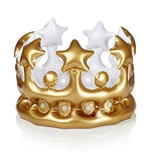 Inflatable Gold Crown King Queen The Day Costume Party Halloween