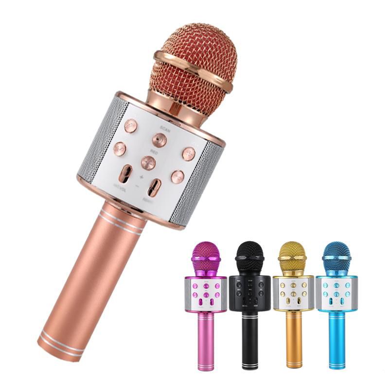 Bluetooth Wireless Microphone WS 858 Handheld Karaoke Mic USB KTV