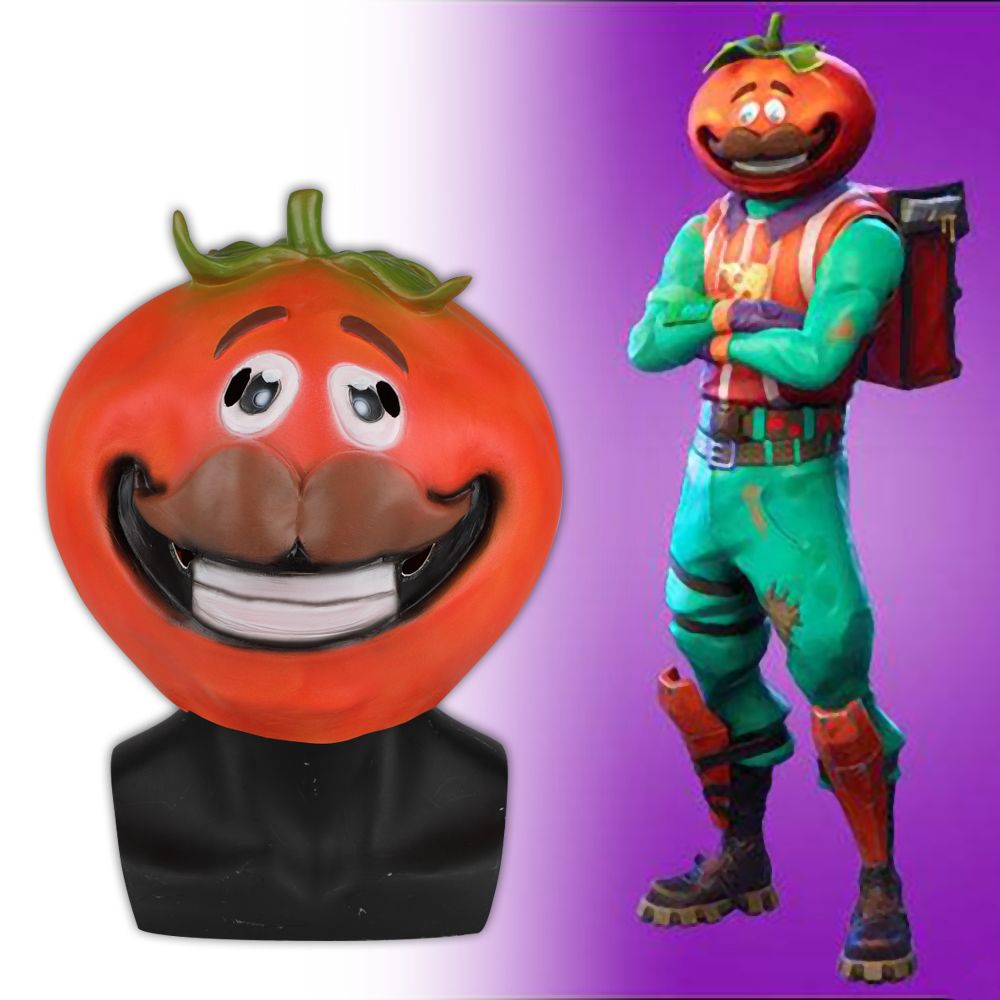 acheter tete de tomate fortnite couronne masque cosplay temple de tomate fortnite tete de tomate couronne masques adulte casque latex halloween party props - bal les masques fortnite