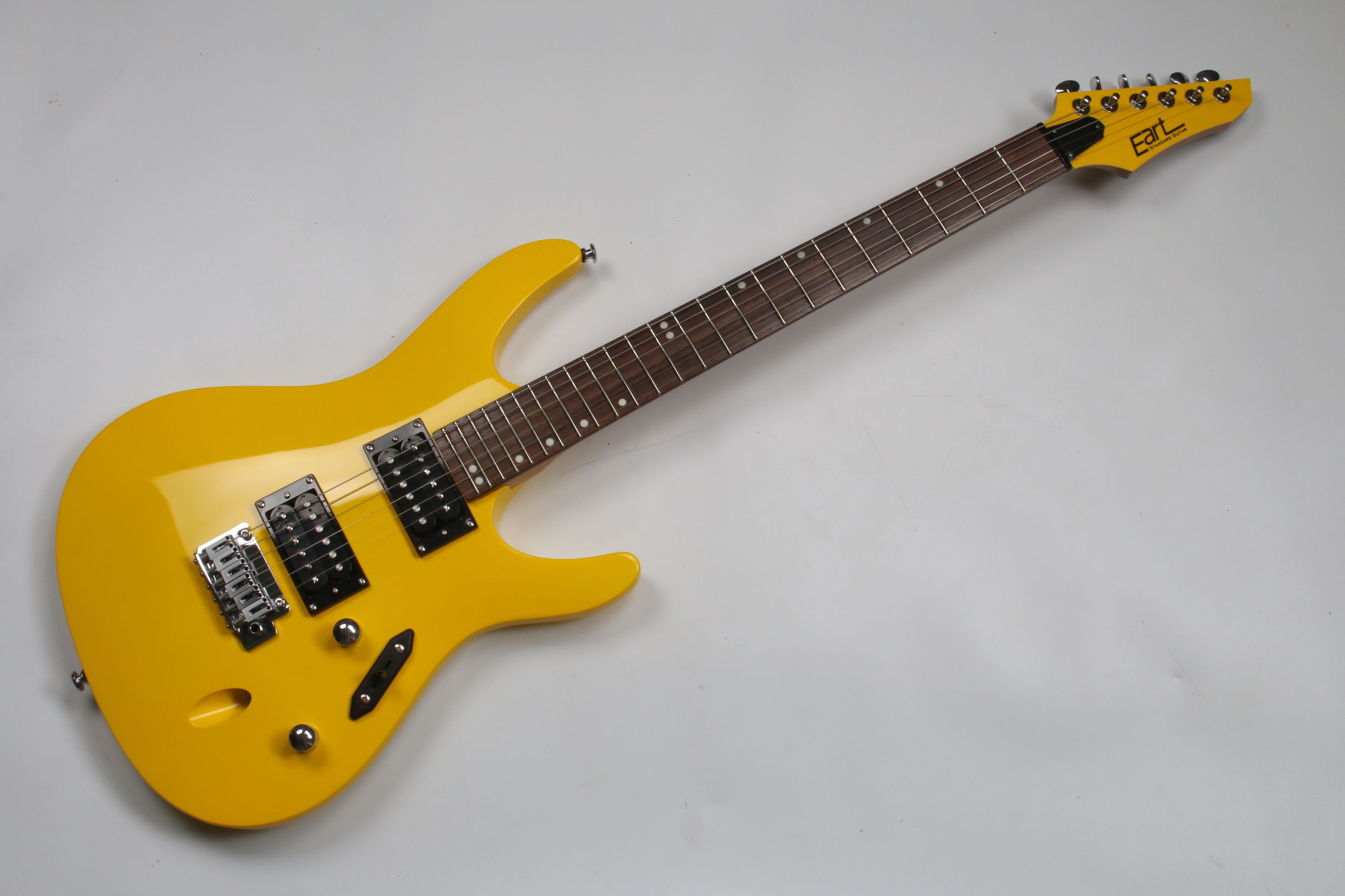 Electric Guitar Six String Yellow Guitar,HSH Pickup Basswood Body,Maple