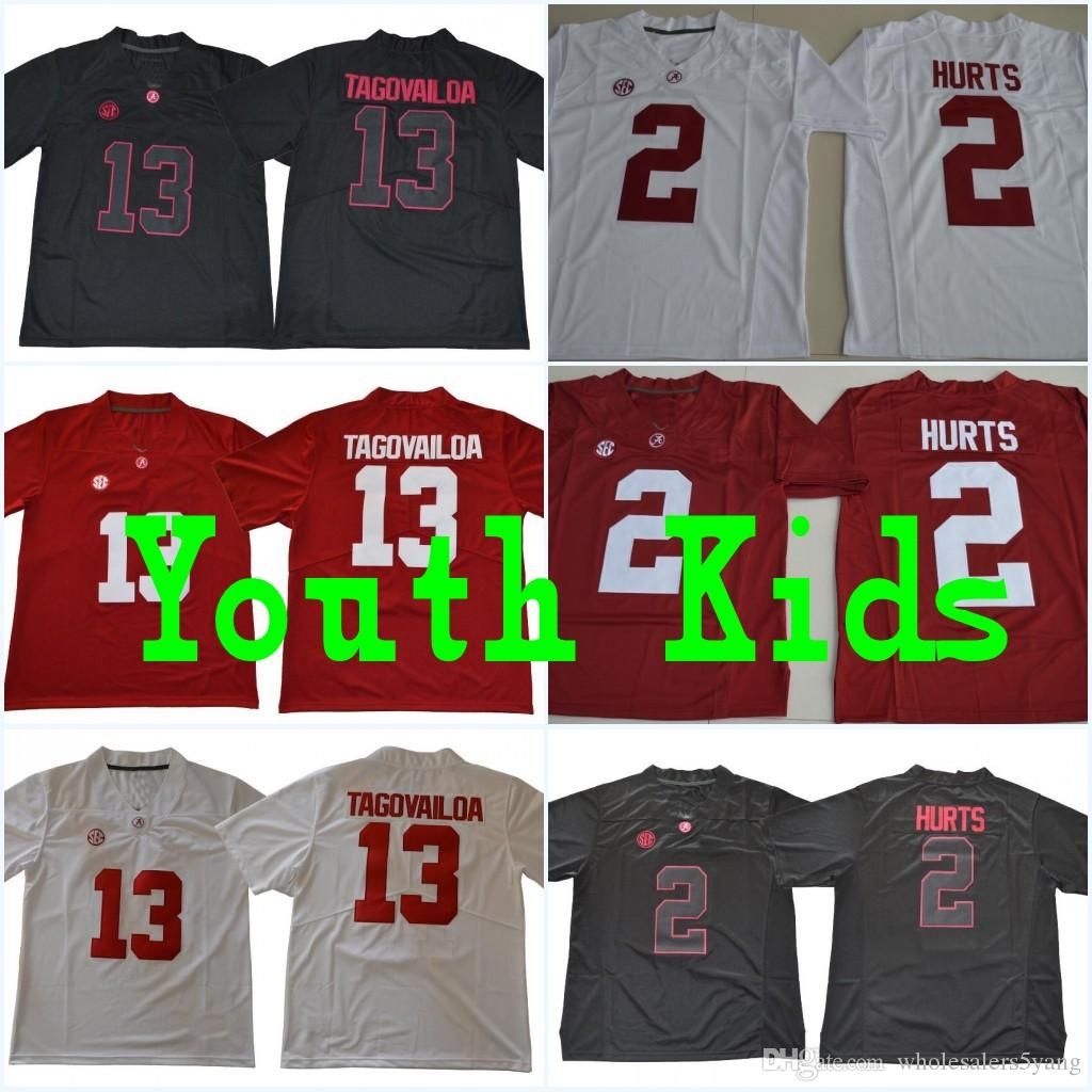 2019 Youth 13 Tua Tagovailoa Kids 2 Jalen Hurts Alabama Crimson Red