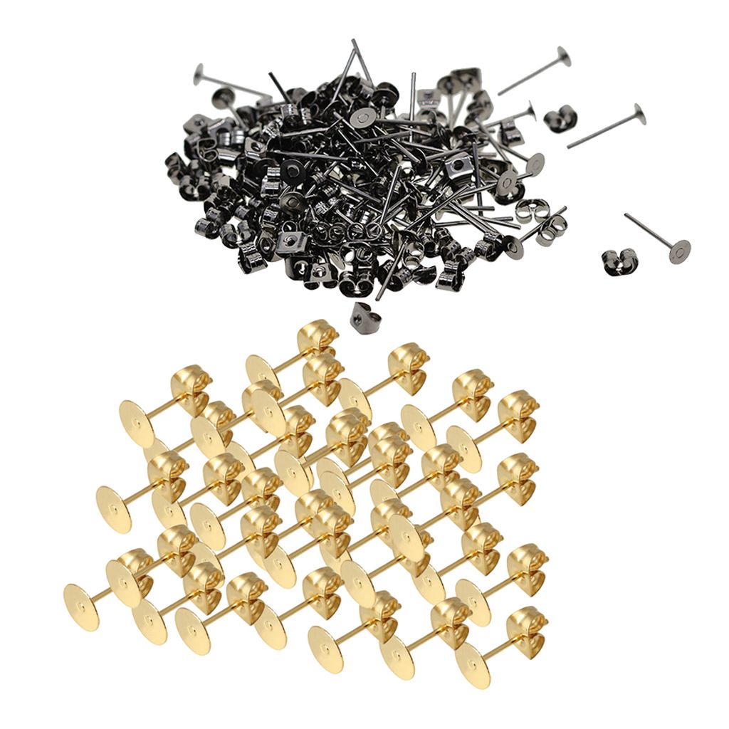 18K Solid Gold Ear Pin Stud Post Findings Jewelry Pins Earrings Making DIY
