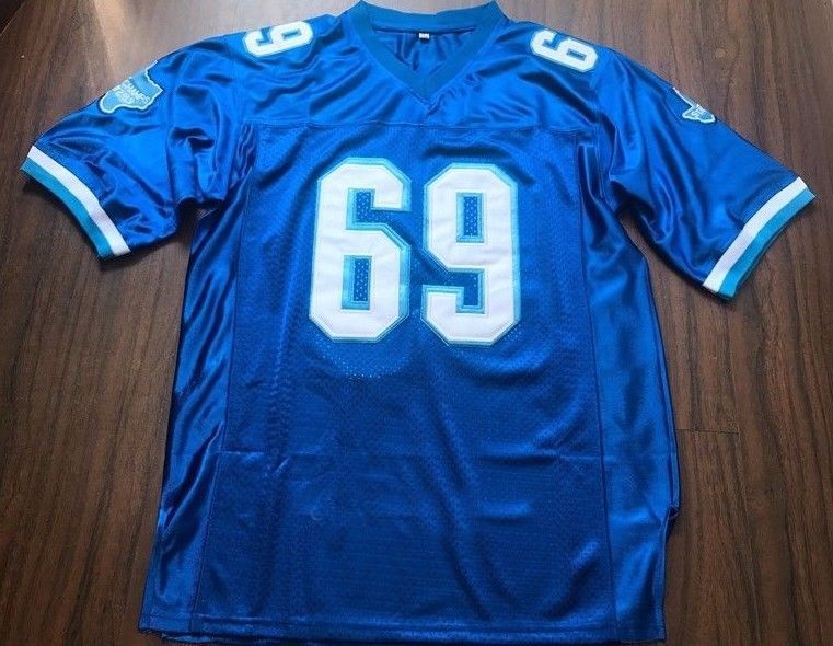 BILLY BOB #69 VARSITY BLUES MOVIE JERSEY FOOTBALL SEWN BLUE