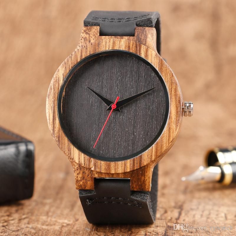 Top Gift Wood Watches Men'S Unique 100 Nature Wooden Bamboo Handmade