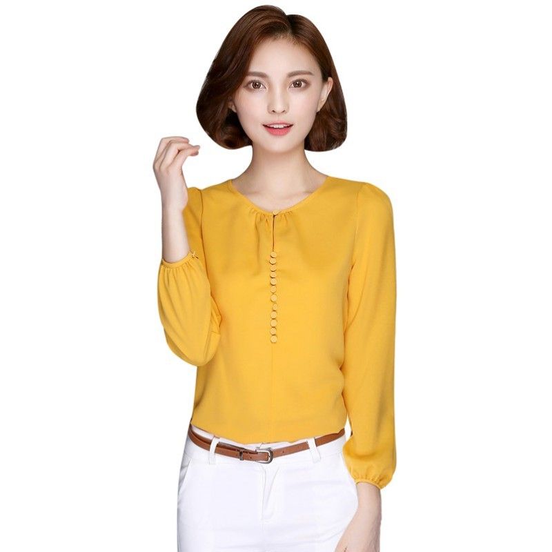 2019 spring autumn Women's Clothing Blouses leopard ruffed