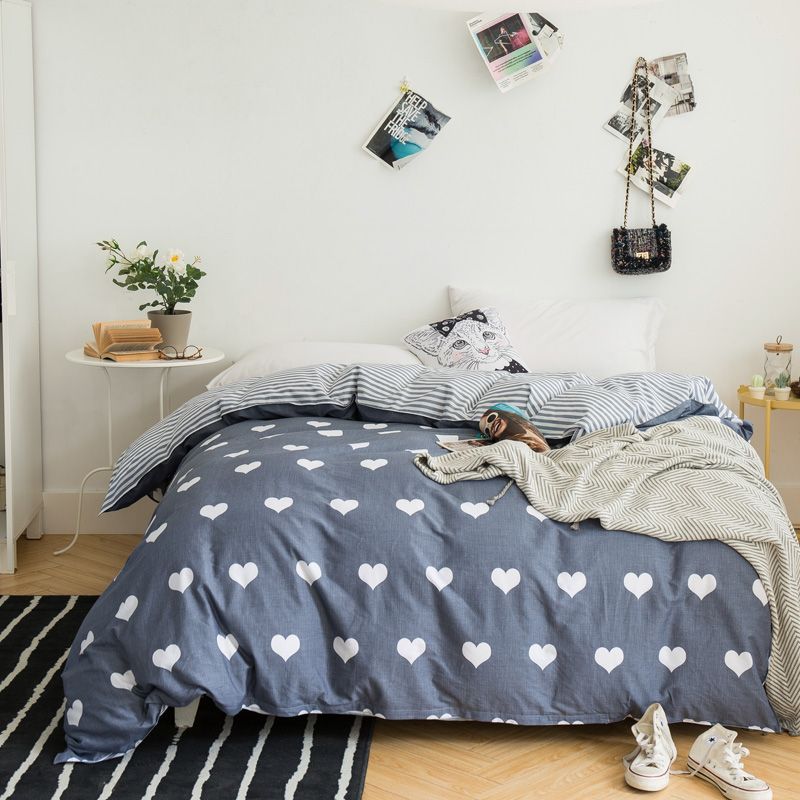 2019 Home Textile Gray Heart Comforter Cover Star 200 230 Queen 2019 Home Textile Gray Heart Comforter Cover Star 200 230 Queen Duvet 100 Cotton Man Quilt Cloth Doona Edredon Casal From Fair2018 104 19 Dhgate