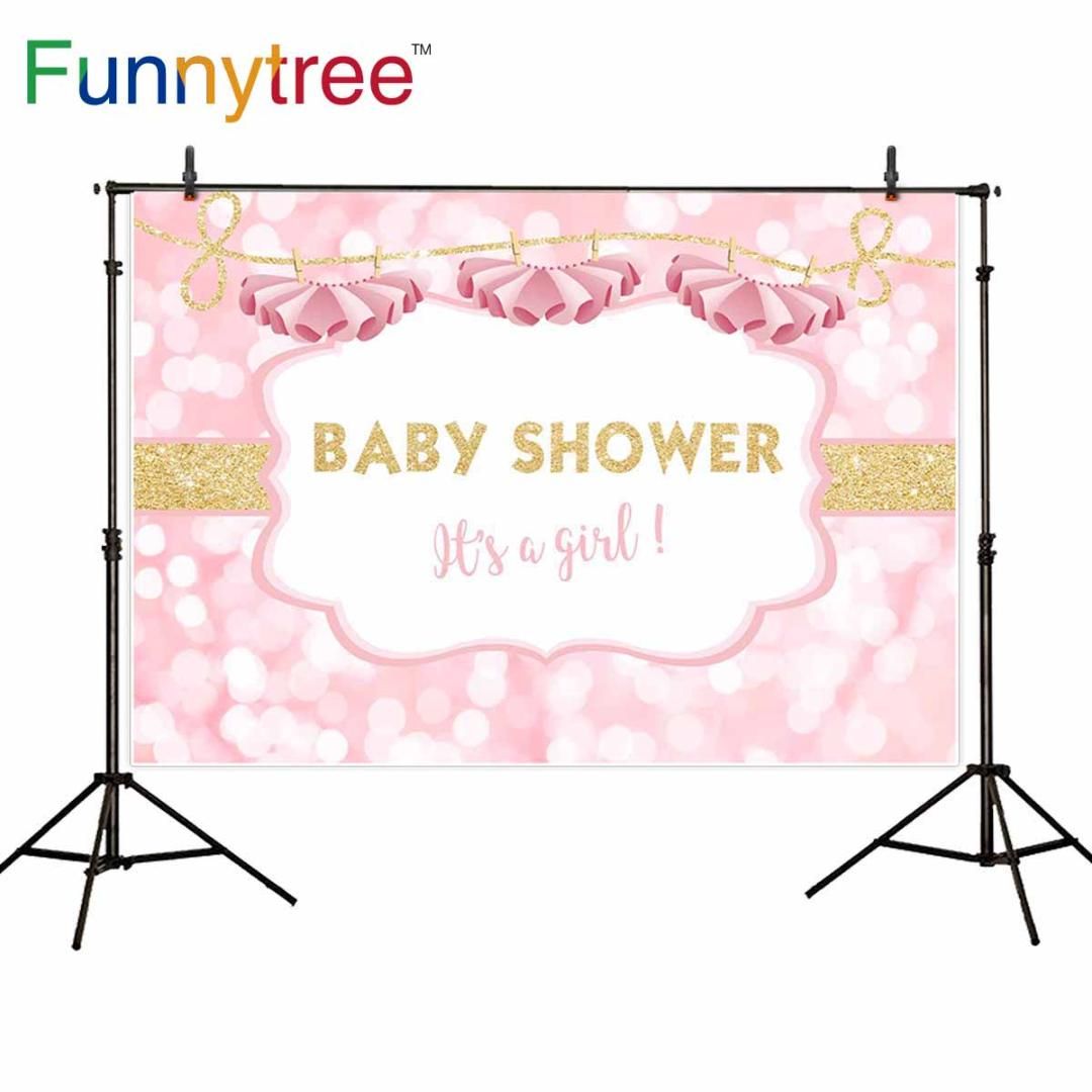 2019 Funnytree Baby Shower Backdrop Photography Pink Dress Bokeh 2019 Funnytree Baby Shower Backdrop Photography Pink Dress Bokeh