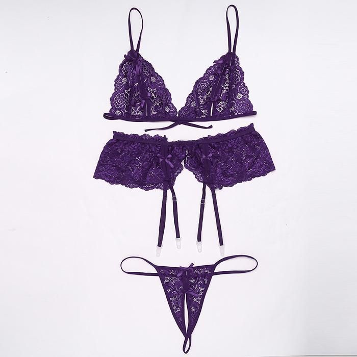 2021 Avidlove Women Babydoll Sexy Lingerie Set Floral Lace Cotton Exotic Bra Sets Plus SizeWomen