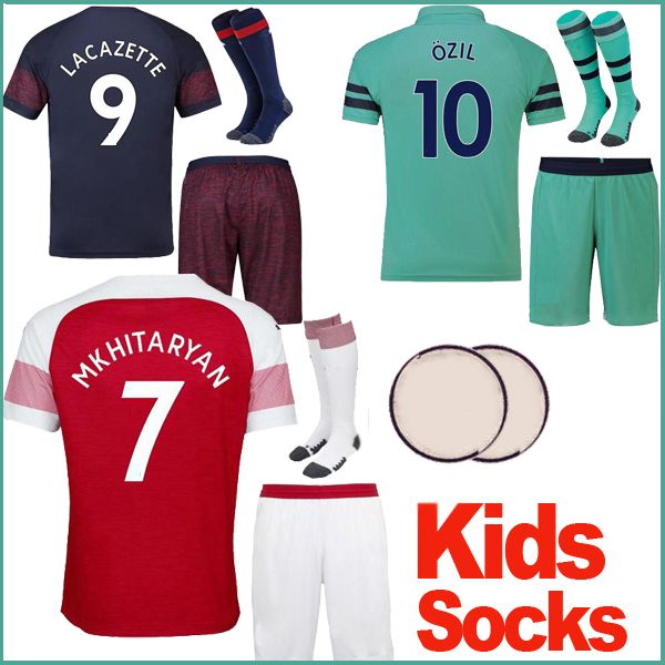 18//19//20 Football Kits OZIL 10 Soccer Jersey Short Sleeve Kids Sport Outfits