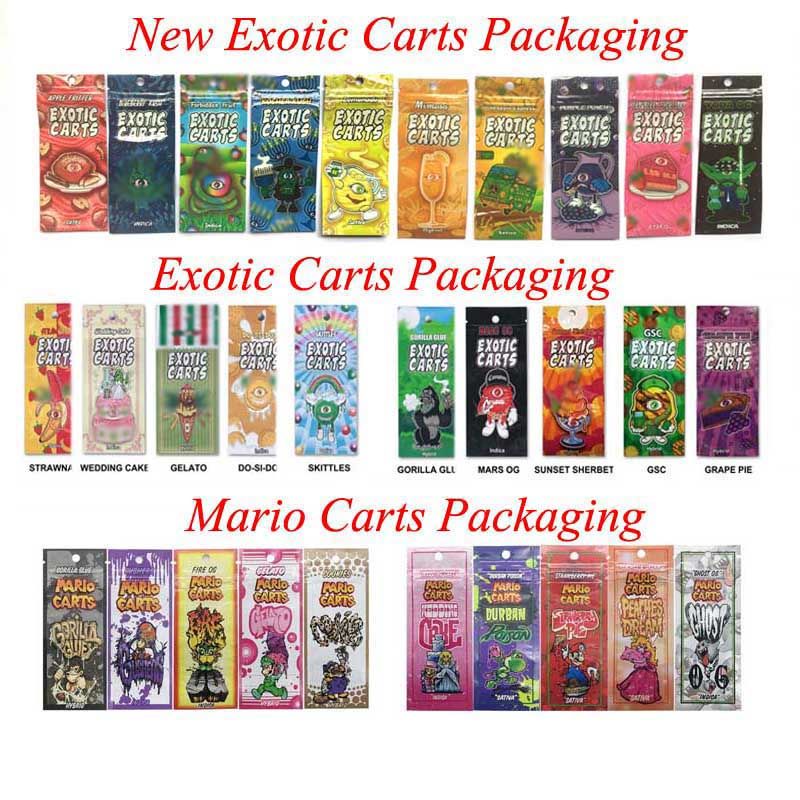 30 Flavors Exotic Carts Mario Carts Packaging Ziplock Bags Package for