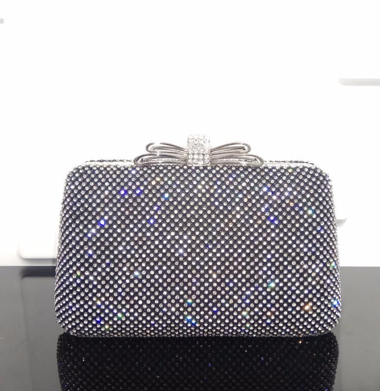silver glitter clutch