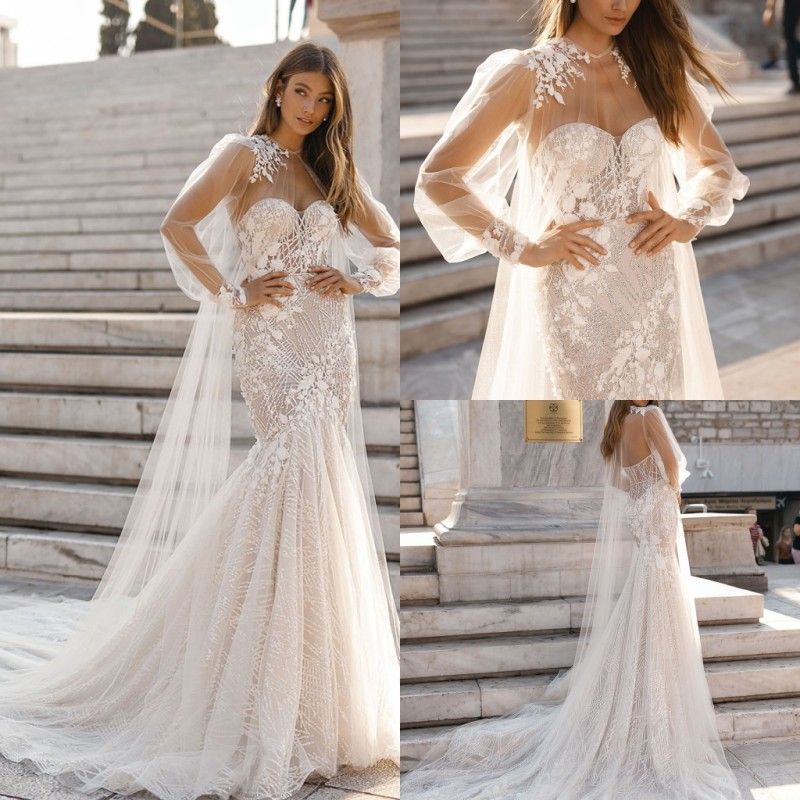 compre berta 2019 vestidos de novia con abrigo cariño apliques de