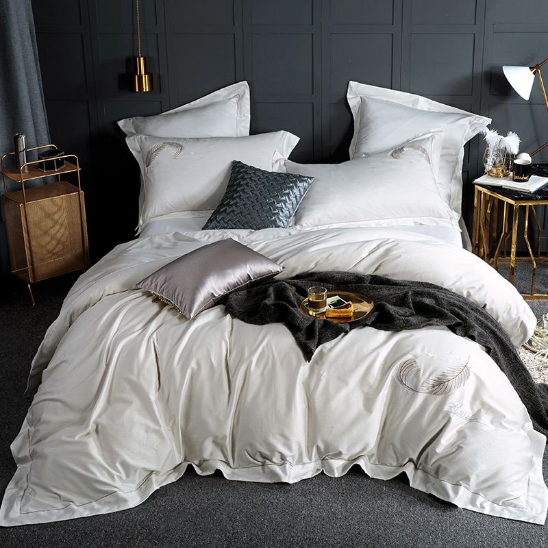 2018 100 Cotton Classic European Style Luxury Bedding Set Duvet 2018 100 Cotton Classic European Style Luxury Bedding Set Duvet Cover Bed Sheet Linen Pillowcases Noble White Cowboy Denim From