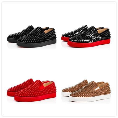 New Brand Red Bottom Loafers Luxury Party Wedding Shoe Designer BLACK ...
