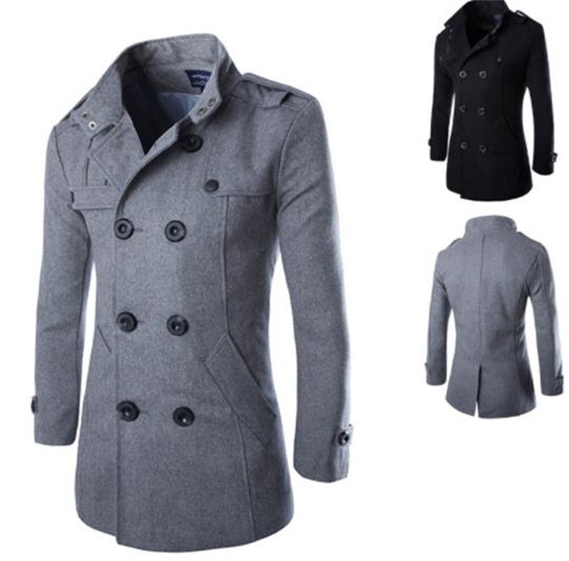 Men Luxury Designer Jackets Wool Slim Long Sleeve Stand Collar Mens ...