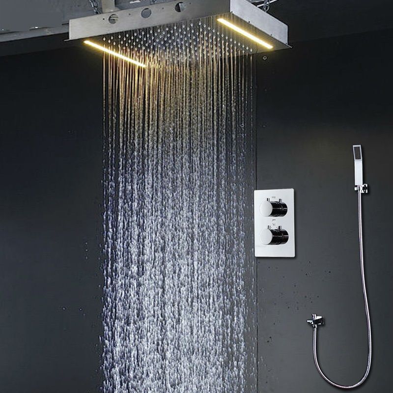 2020 Modern Concealed Big Rain LED Showerhead Set Ceiling Thermostatic Rainfall Shower Bath