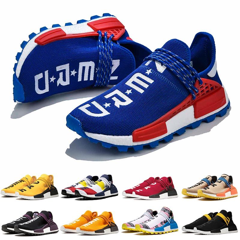 2020 2019 Pharrell Williams Nmd Human Race Blue Red Mens Trainers Orange Yellow Triple White 
