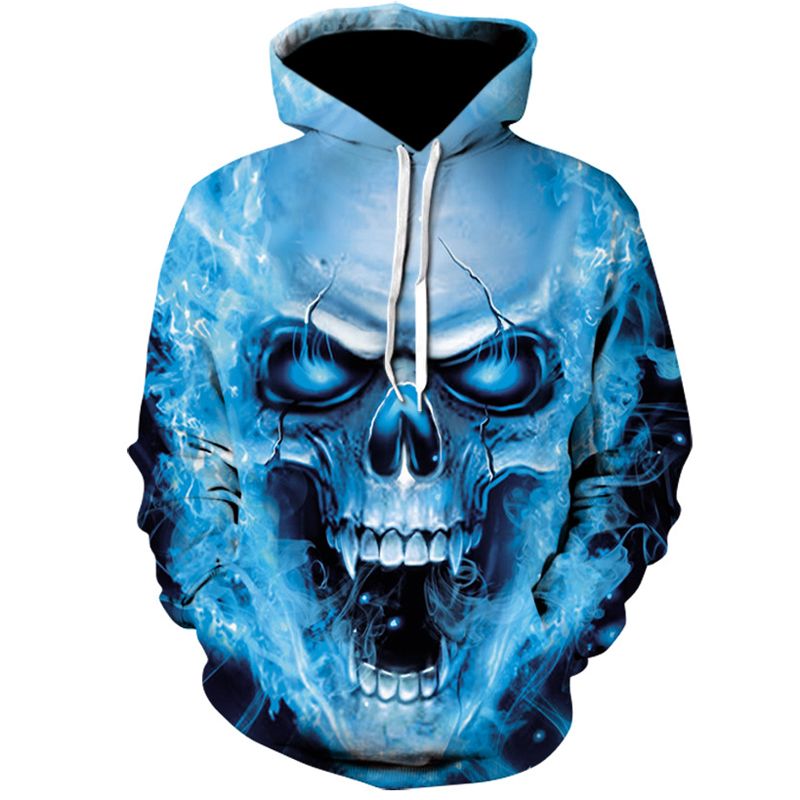 flaming skull hoodie