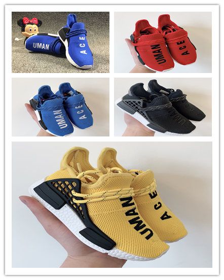 Adidas NMD Infantil Pharrell Williams, raza humana, niños, niños, zapatos deportivos, niños y niñas al aire libre, zapatos para correr, Negro Amarillo Adidas NMD Infantil Pharrell Williams, raza humana, niños, niños, zapatos deportivos, niños y niñas al aire libre, zapatos para correr, Negro Amarillo