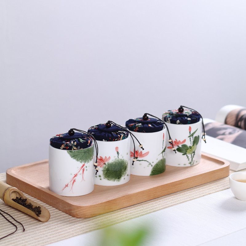 2019 Hand Painted Multicolored Mini Ceramic Caddy Small Jar For 2019 Hand Painted Multicolored Mini Ceramic Caddy Small Jar For Kitchen Tea Cans Blue And White Porcelain Pot Sealed Storage Tank Canister From Cindy668