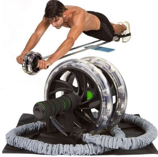 60cm Ab Roller Wheel Pull Rope Waist Abdominal Slimming Fitness