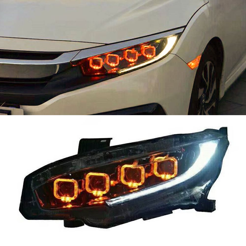 2021 Car Styling Headlight HID For Honda Civic 10th 2016 2017 2018 LED Headlights With Moving